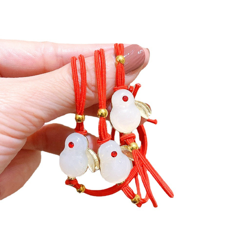紅色兔子兩用髮圈－細節特寫3｜https://igowo.tw/