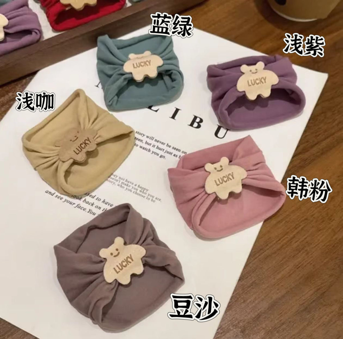彈力繩小熊簡約髮圈－淺紫款細節5｜https://igowo.tw/