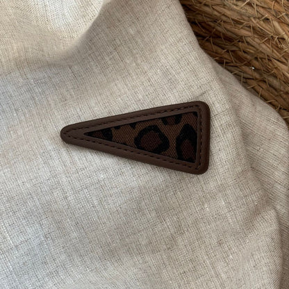 皮革豹紋復古簡約髮夾
