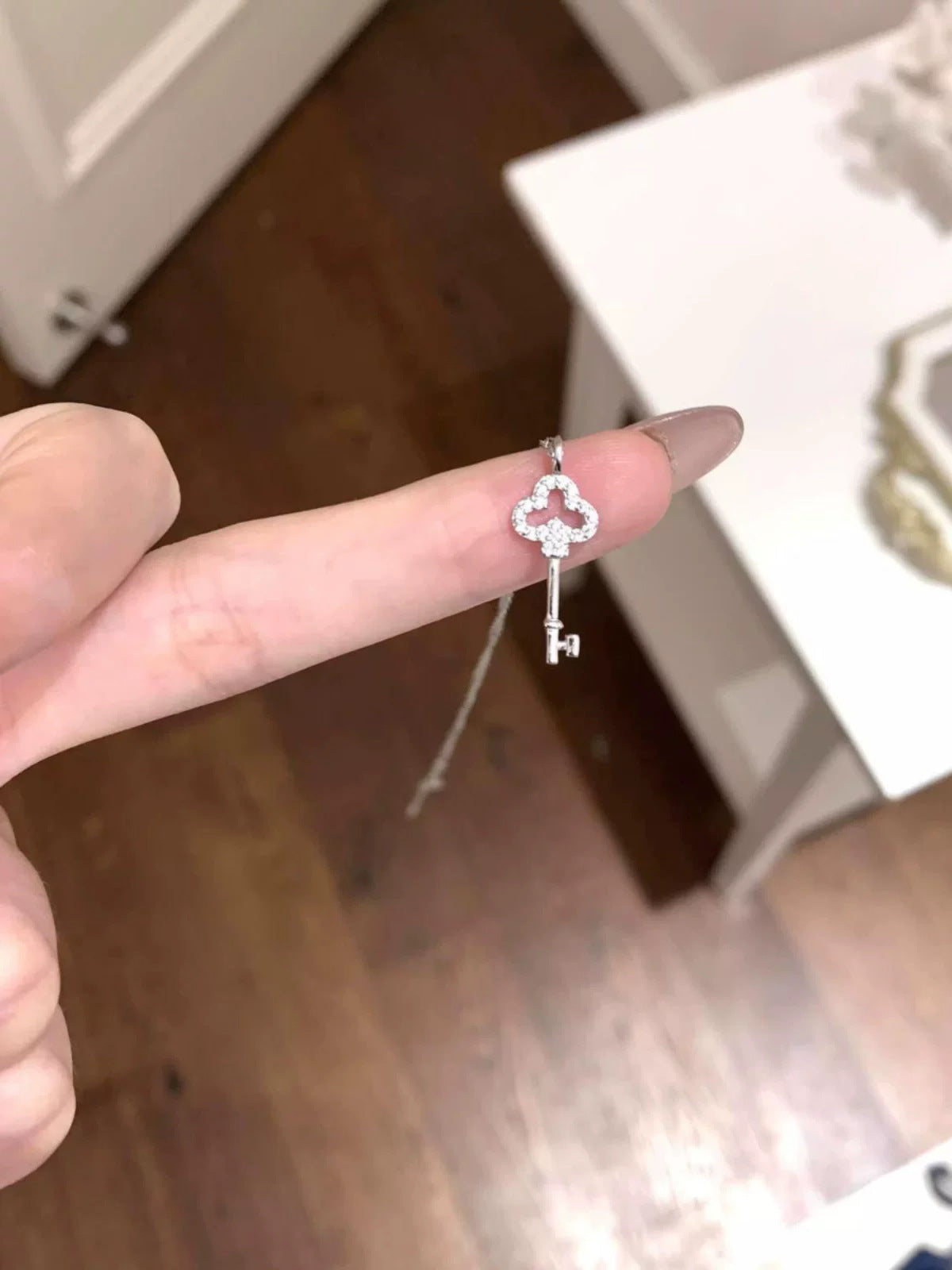 鑰匙微鑲簡約項鍊