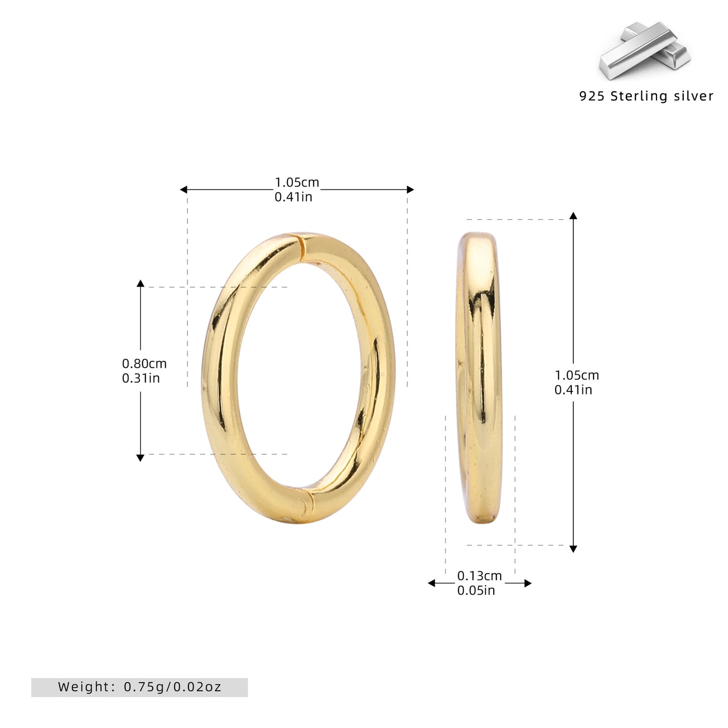 S925 耳環簡約光面多尺寸素圈耳飾個性小眾百搭飾品