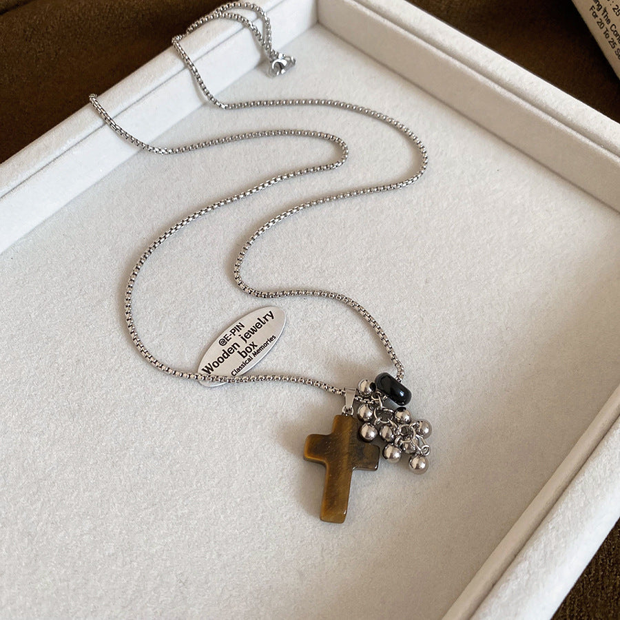 虎眼石幾何墜飾項鍊
