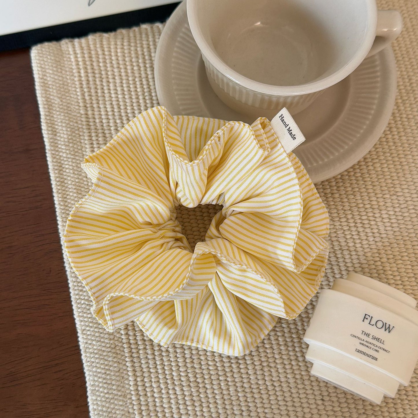 布面格紋大腸圈髮圈