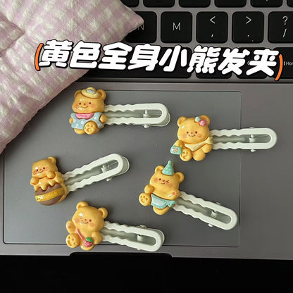 黃色小熊髮夾－商品主圖｜https://igowo.tw/