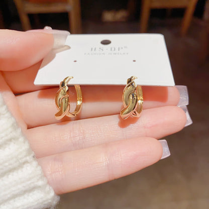 金屬扭結簡約耳扣－商品主圖｜https://igowo.tw/