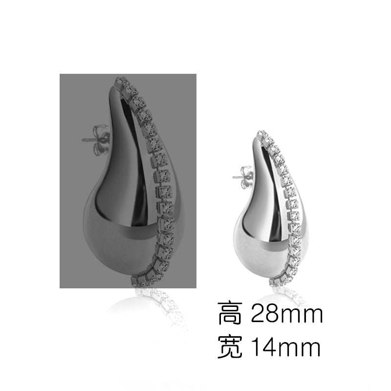 金屬水滴立體耳釘