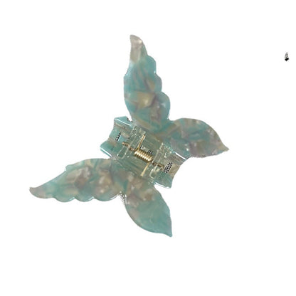 醋酸板材蝴蝶鯊魚夾－人魚白款細節｜https://igowo.tw/