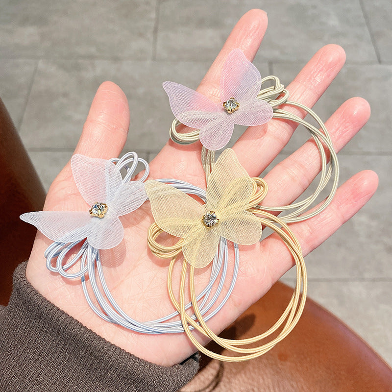 網紗鋯石蝴蝶結髮圈－商品主圖｜https://igowo.tw/