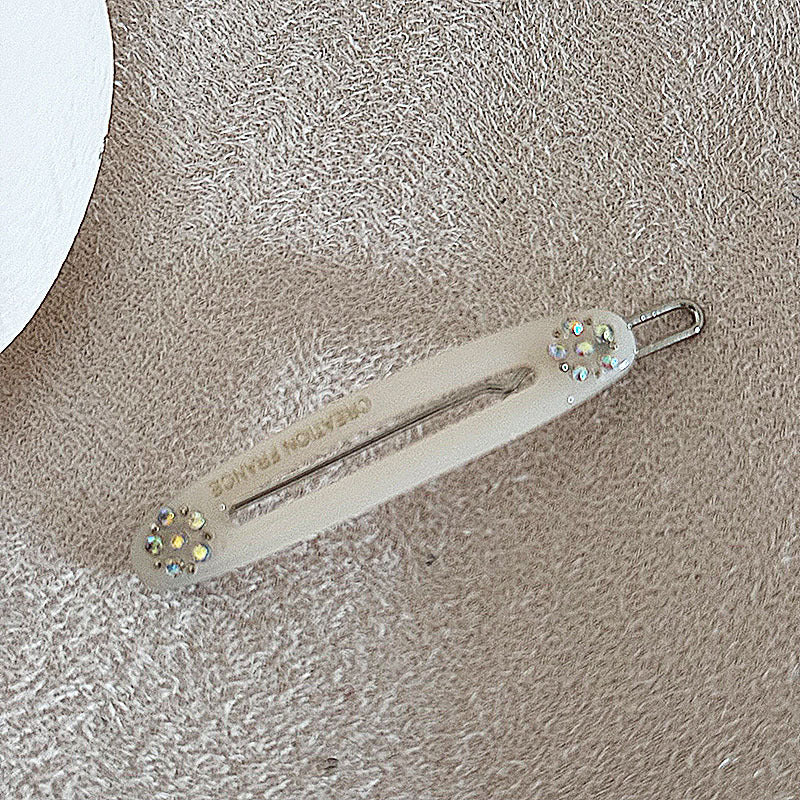 花朵橢圓鑲鑽髮夾