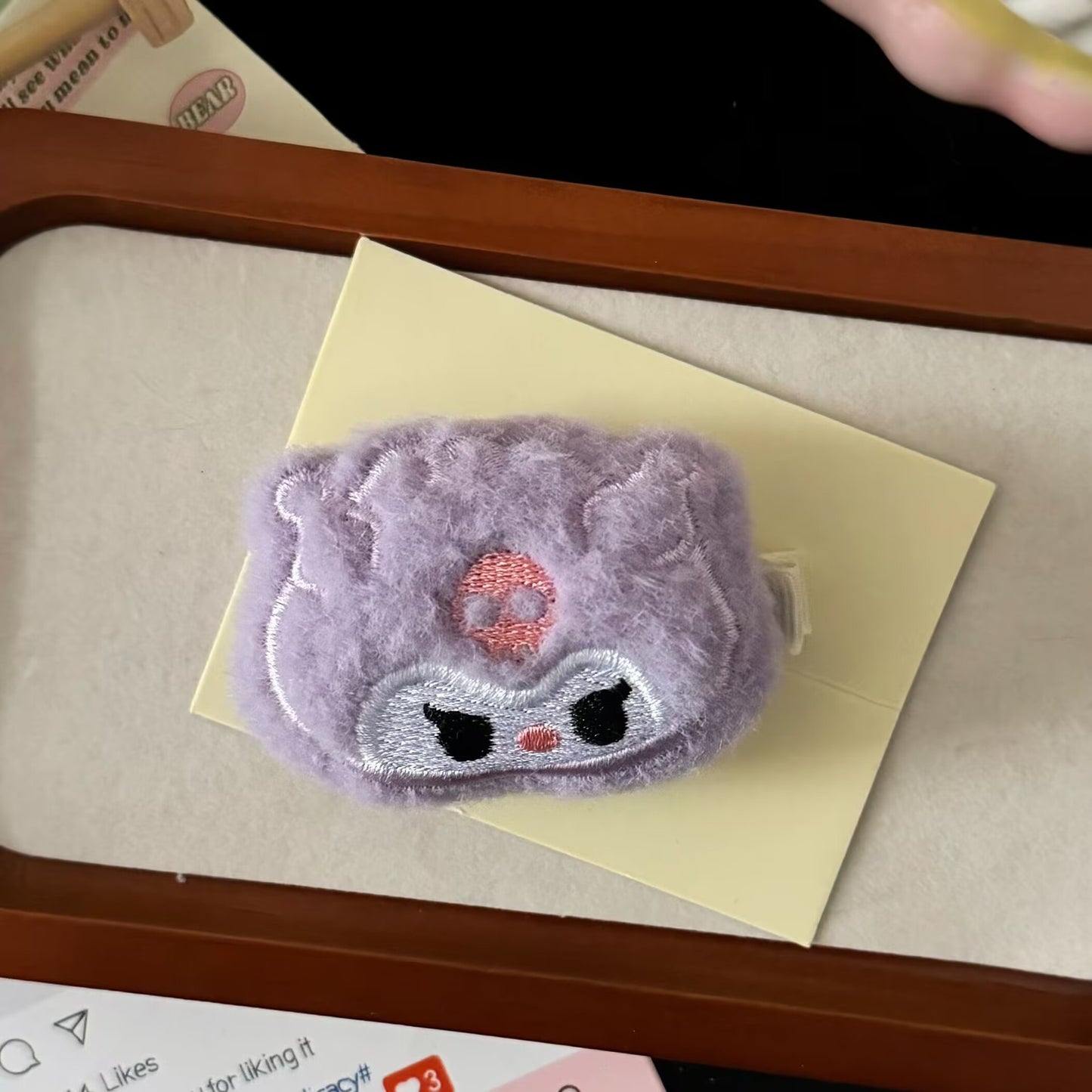絨面貓咪髮夾