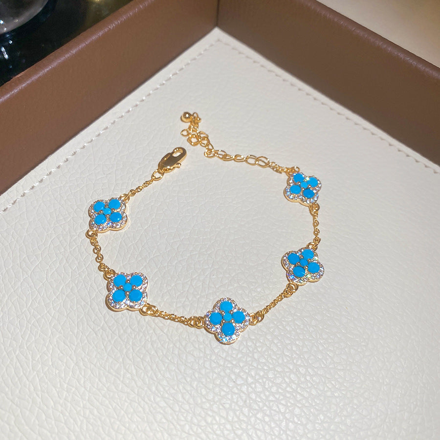 鋯石花朵復古手鍊套組