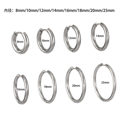 不鏽鋼素圈耳環－商品主圖｜https://igowo.tw/