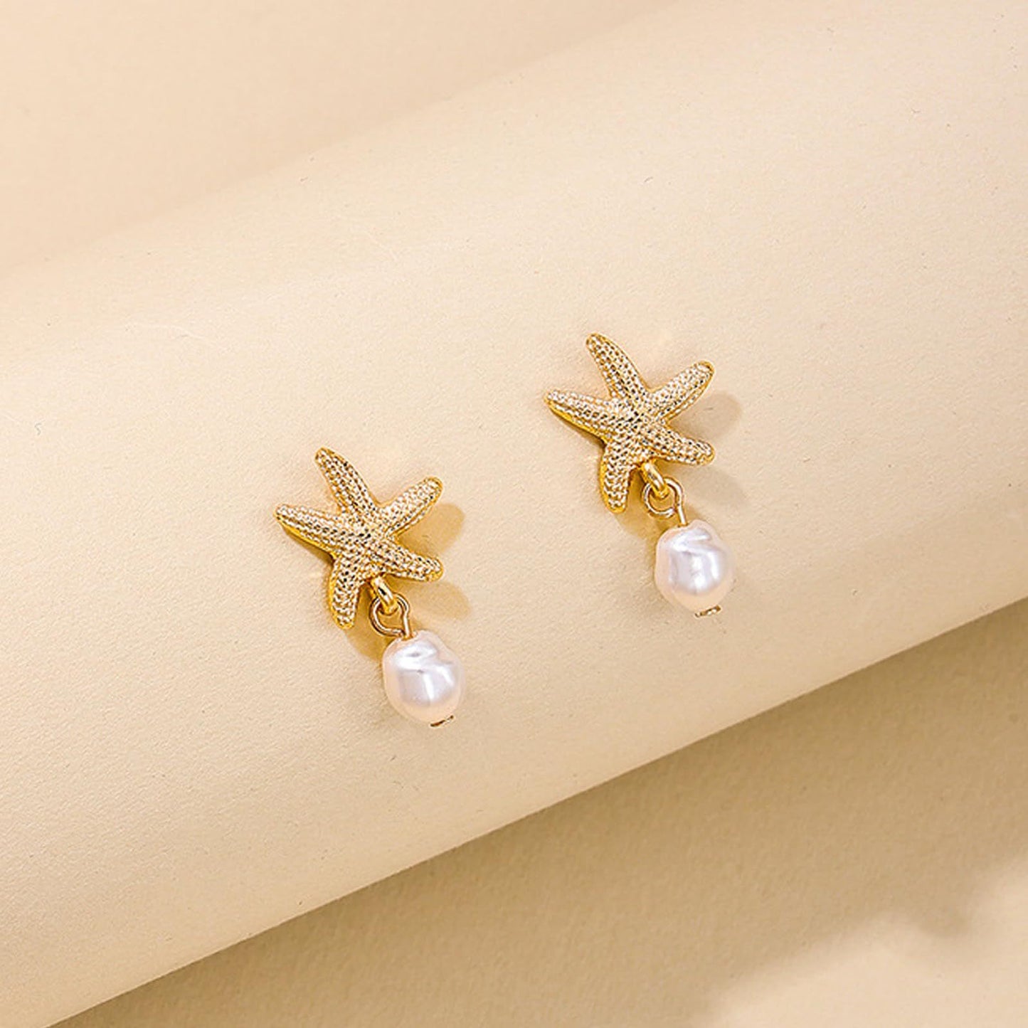 金色海星耳環
