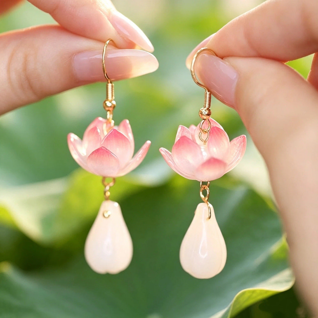 花朵水滴復古簡約耳環－商品主圖｜https://igowo.tw/