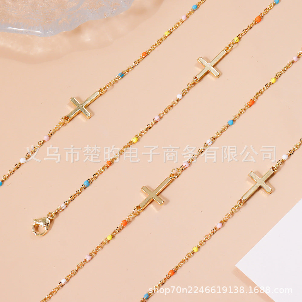 彩色十字架手鏈