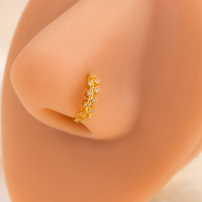 樹葉花朵鑲鑽簡約飾品－3/金款細節｜https://igowo.tw/