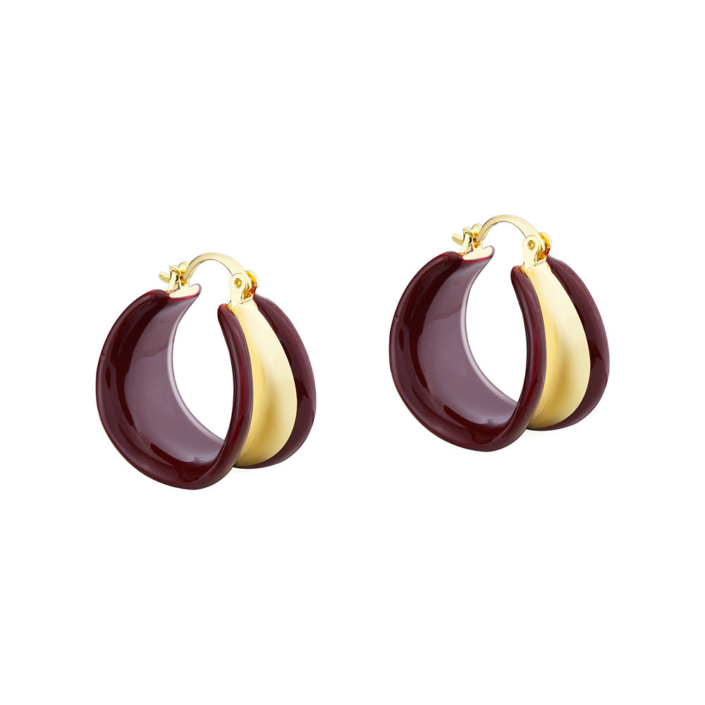 棕色琺瑯耳扣－細節特寫3｜https://igowo.tw/