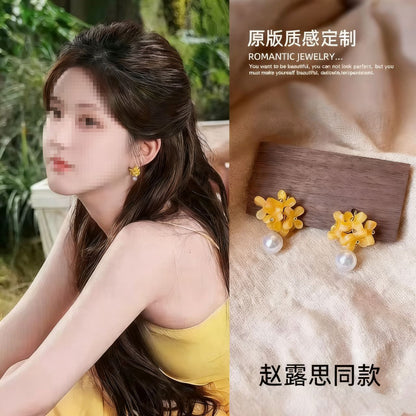 許我耀眼趙露思許妍同款豹紋圈圈耳環女款夸張大氣顯臉小耳圈耳飾