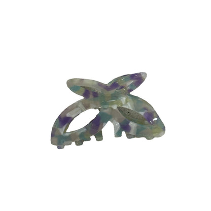 醋酸板材蝴蝶鯊魚夾－紫色款細節｜https://igowo.tw/