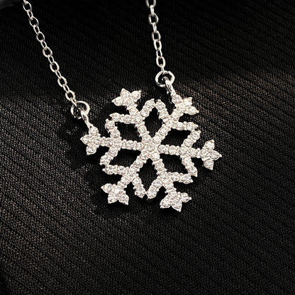 鋯石金屬雪花墜飾項鍊－細節特寫5｜https://igowo.tw/