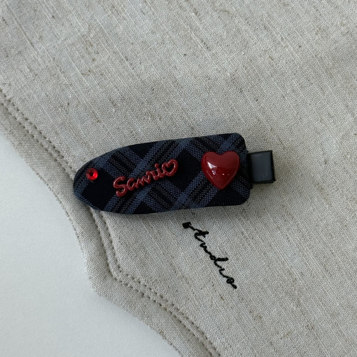 鈕扣蝴蝶結復古髮夾