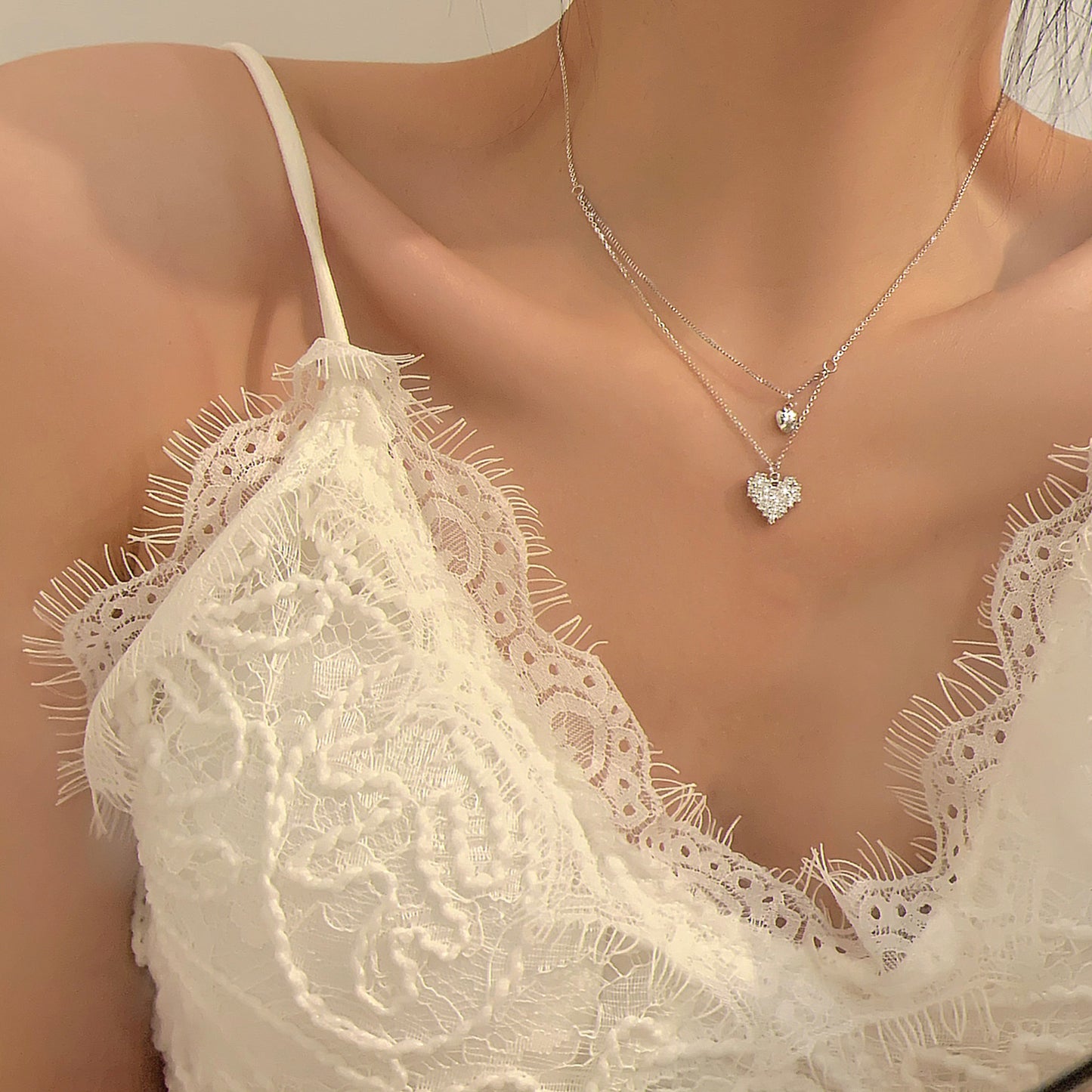 S925愛心項鍊－細節特寫2｜https://igowo.tw/