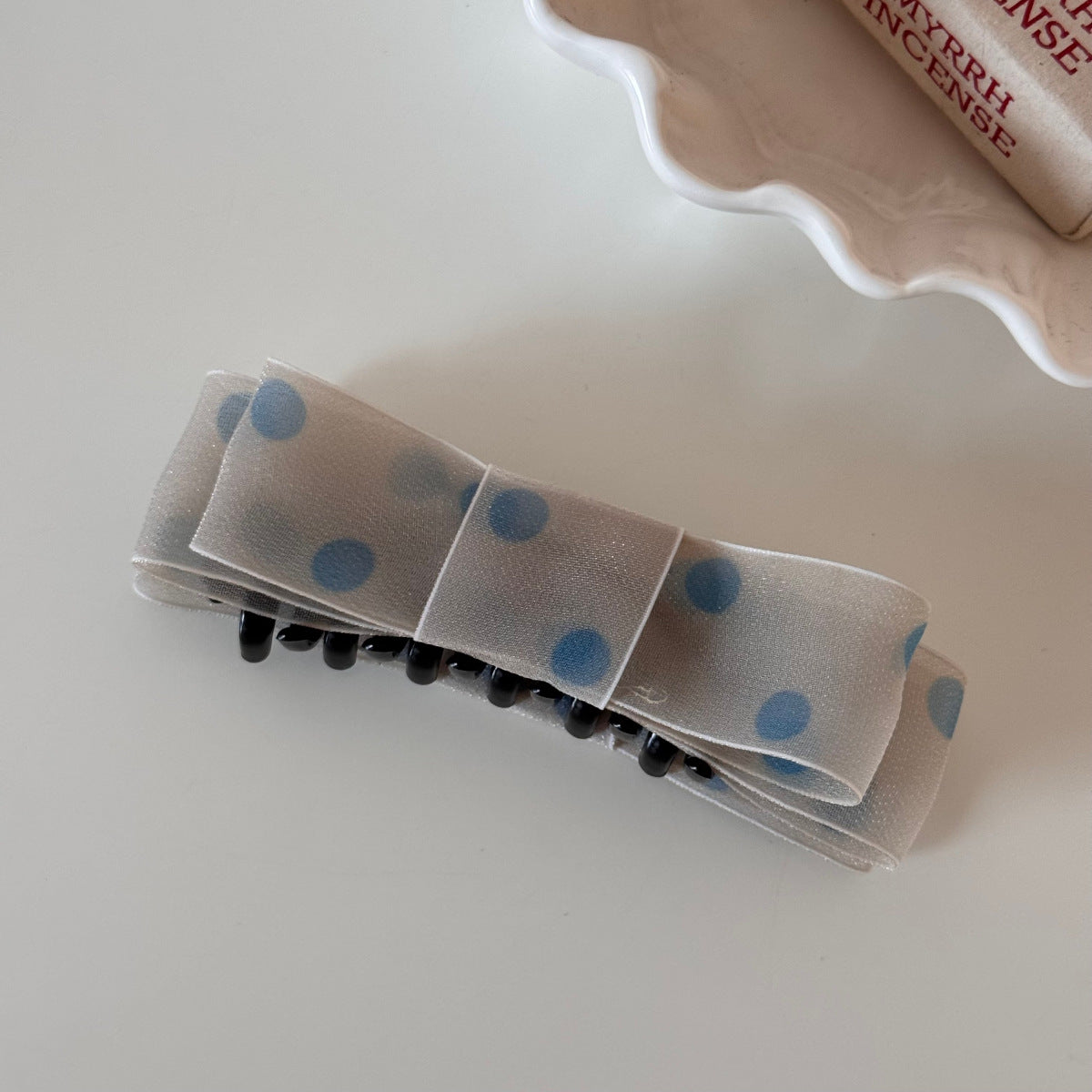 波點蝴蝶結髮夾