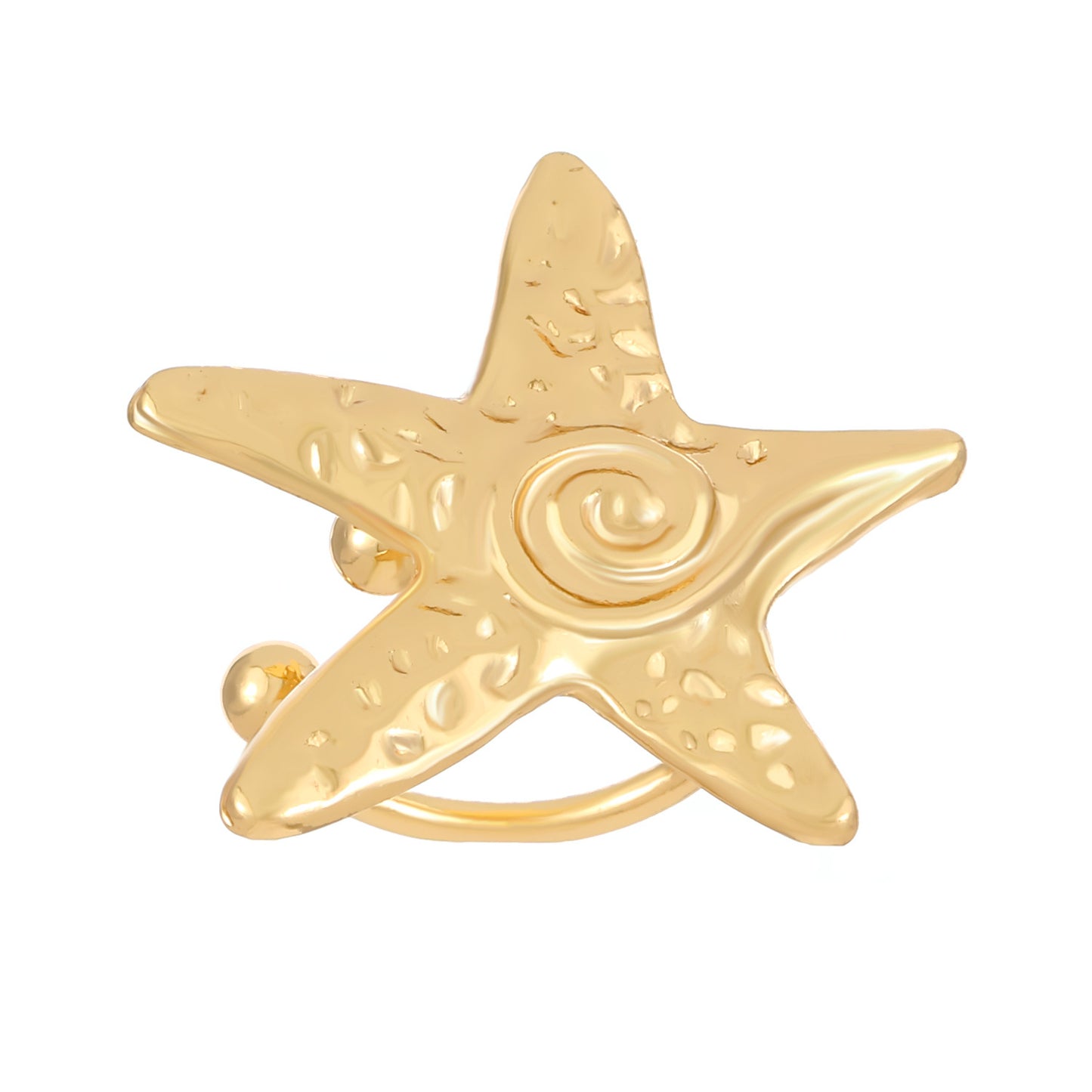 金屬海星月亮耳環－細節特寫3｜https://igowo.tw/