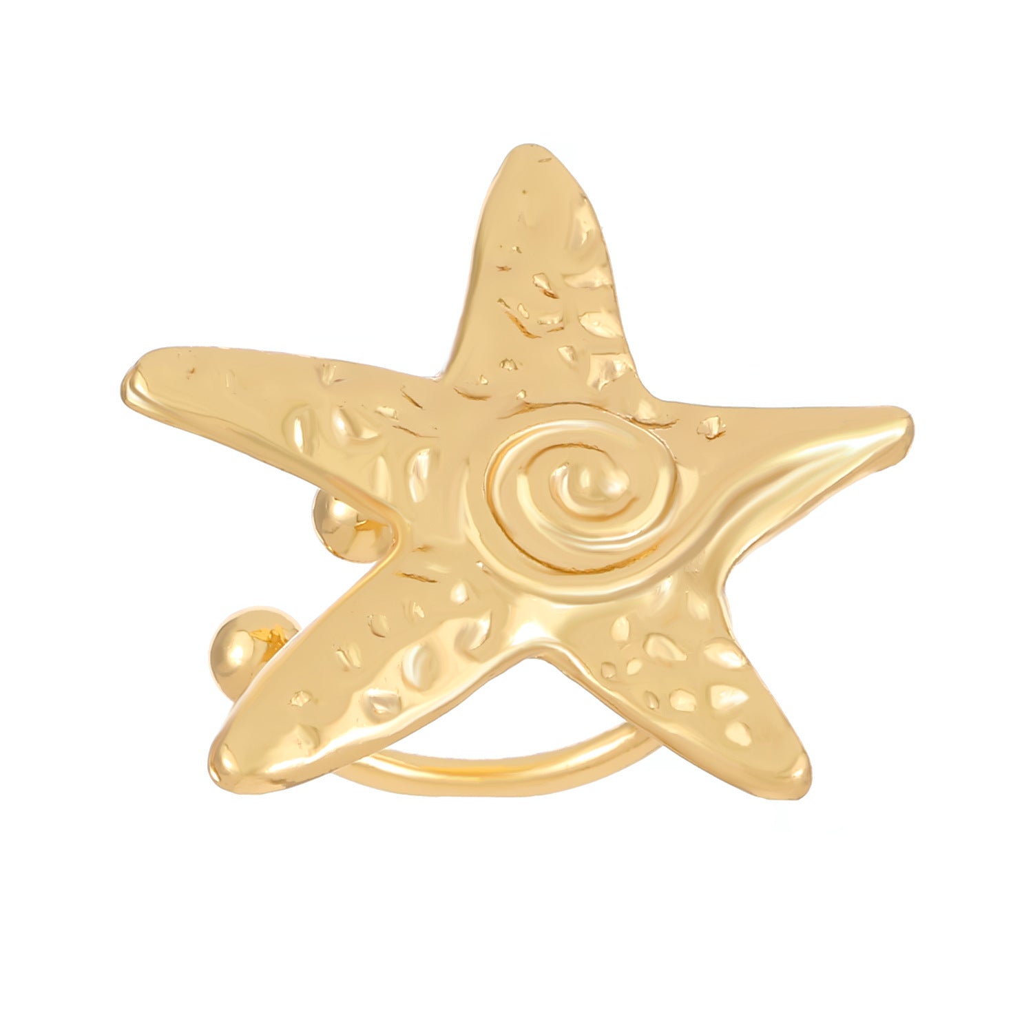 金屬海星月亮耳環－細節特寫3｜https://igowo.tw/