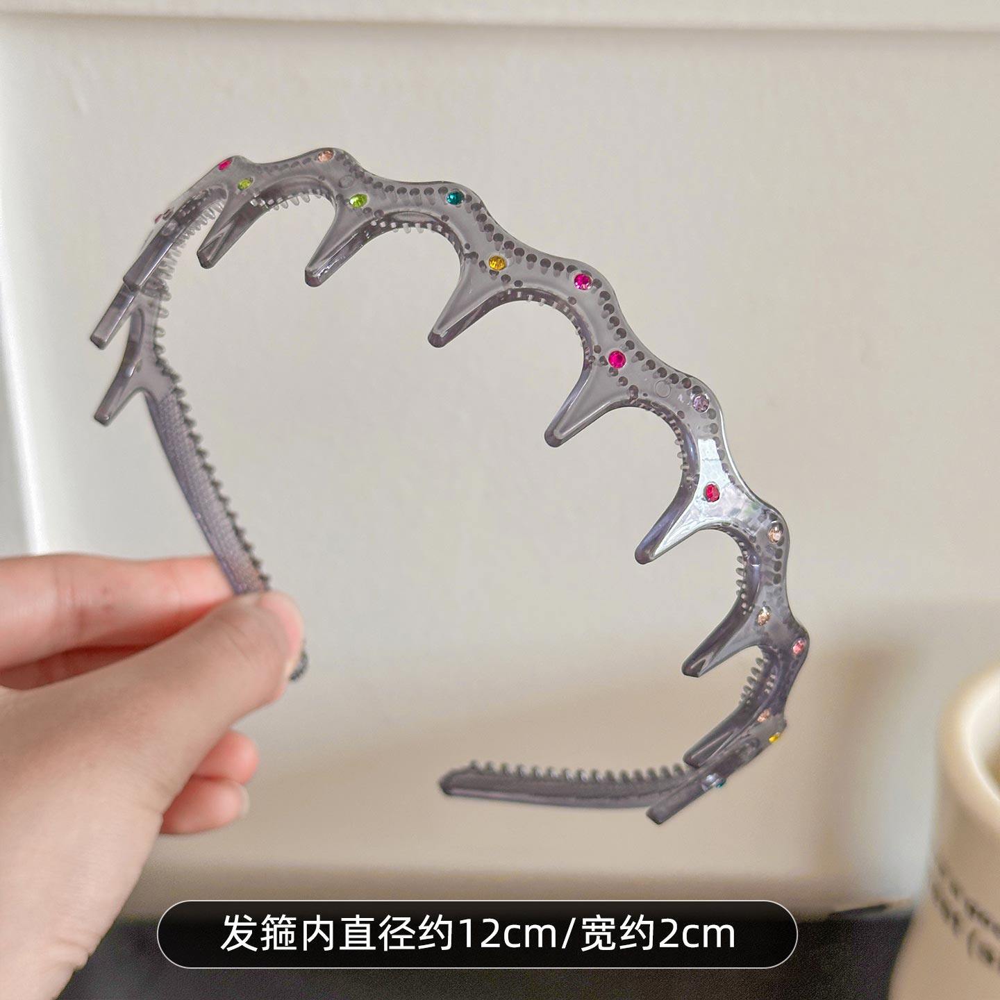 彩色鋯石波浪簡約髮箍