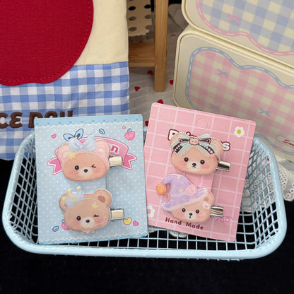 棕色琺瑯領結小熊髮夾－商品主圖｜https://igowo.tw/