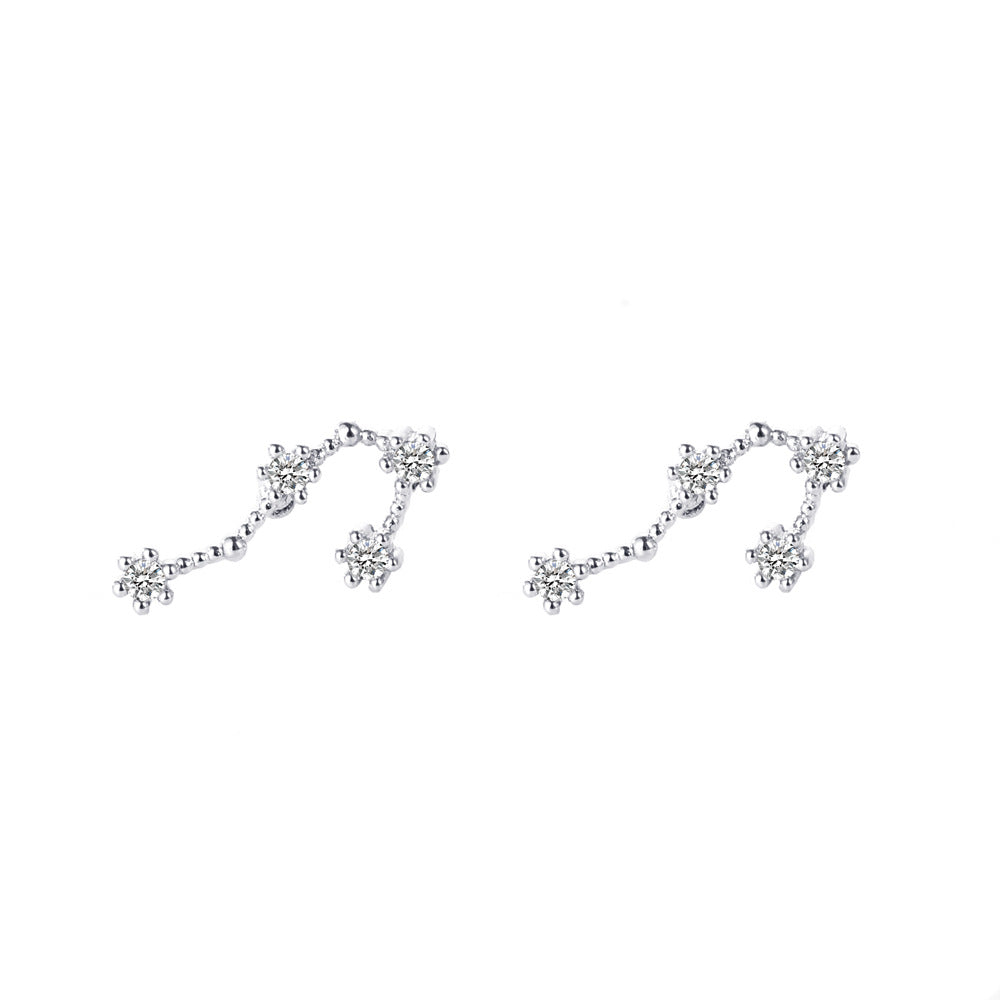 鋯石不對稱簡約耳釘