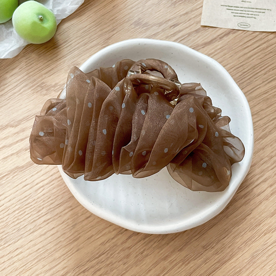 網紗波點鯊魚夾