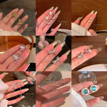 法式復古輕奢貓眼石耳環
