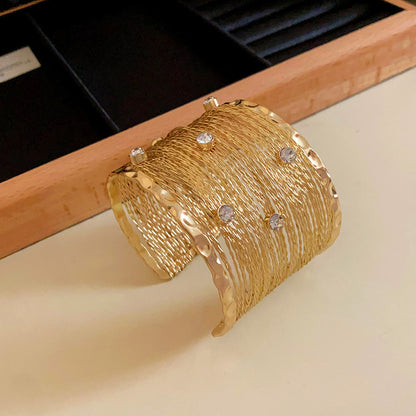 歐美新款金屬風時尚手鐲女簡約個性百搭手環小眾設計感手飾品批發
