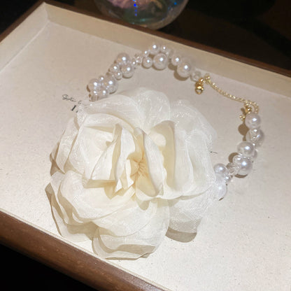 珍珠不鏽鋼花朵項鍊