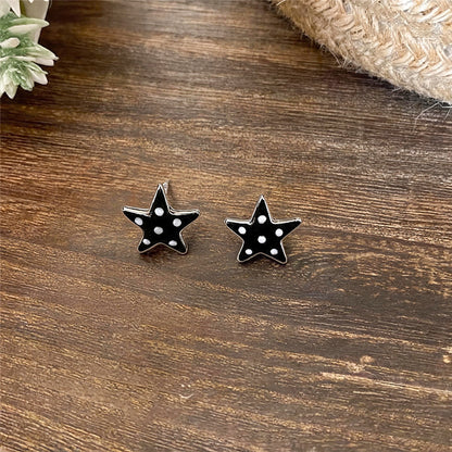 琺瑯星星波點耳釘