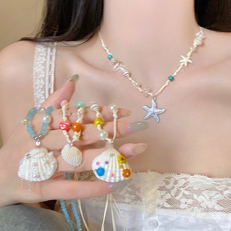珍珠海星貝殼墜飾項鍊－商品主圖｜https://igowo.tw/