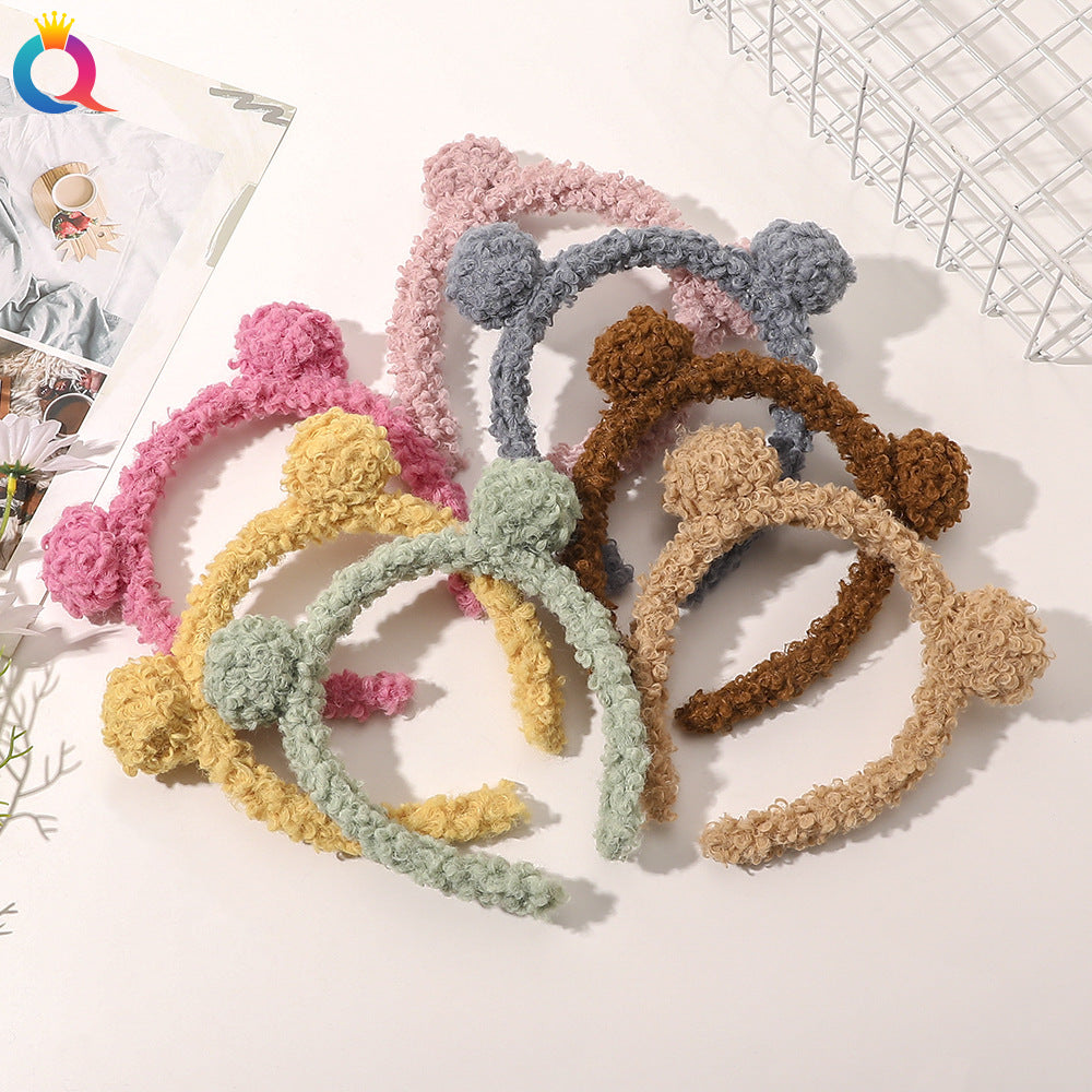 絨面小熊簡約髮箍－商品主圖｜https://igowo.tw/