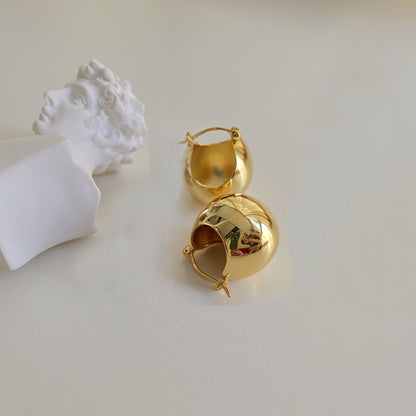 銀針金屬光面幾何耳環休閑簡約日常通勤百搭耳環輕奢高級感耳飾女