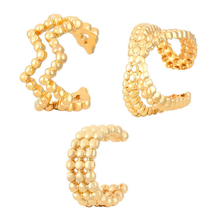 金色C形免耳洞耳夾－細節特寫18｜https://igowo.tw/