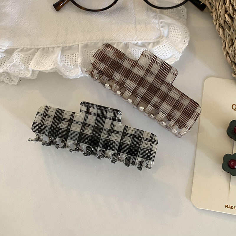 方形簡約鯊魚夾－紅色款細節｜https://igowo.tw/