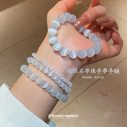 貓眼石串珠手鏈甜美日常通勤串珠手串小眾精致簡約高級感手環手飾