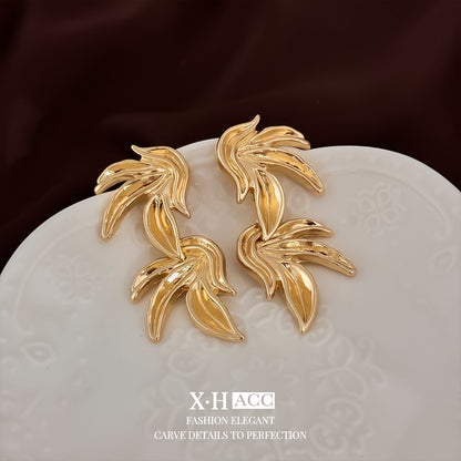 金屬樹葉耳環
