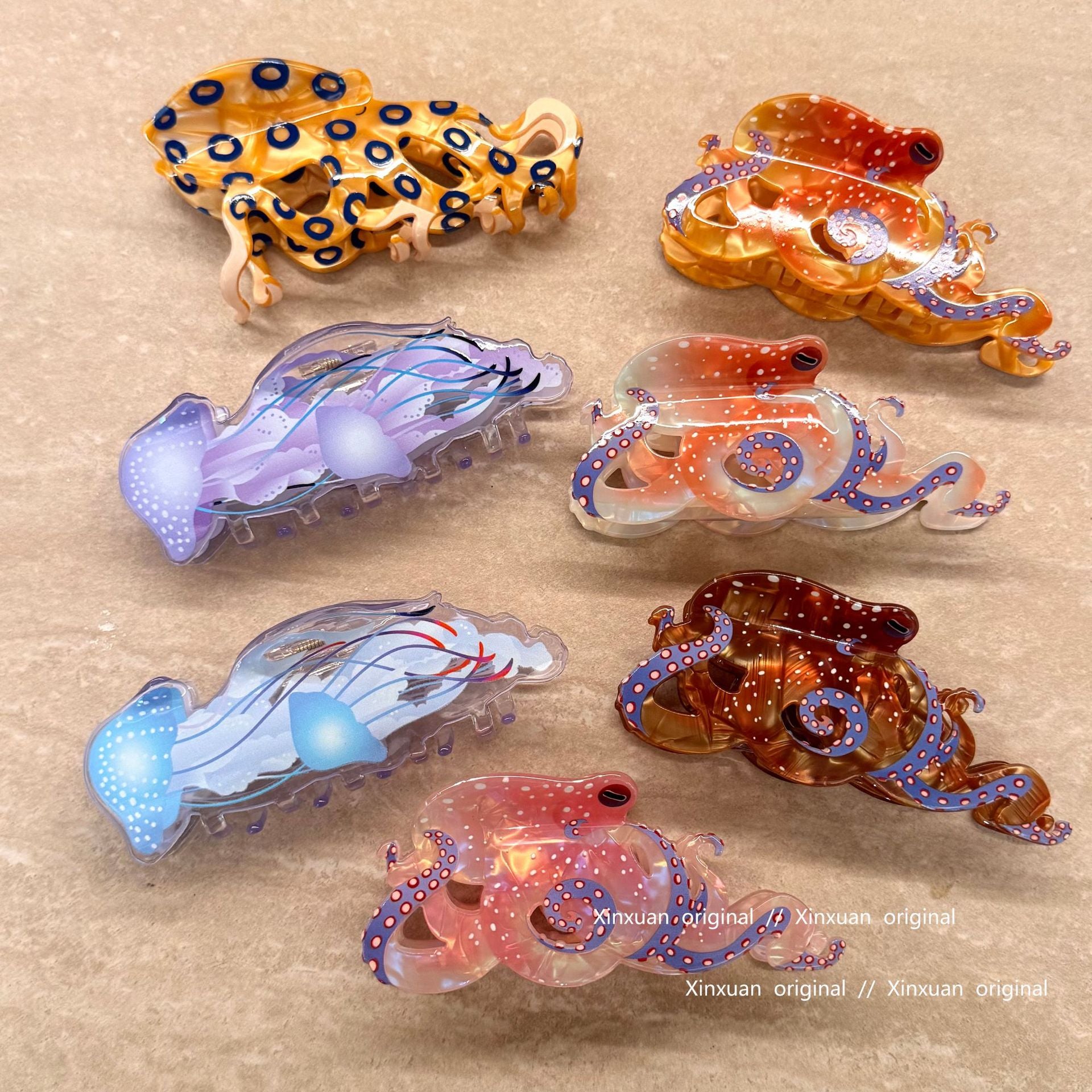 漸層醋酸板材鯊魚夾－商品主圖｜https://igowo.tw/