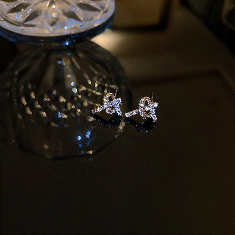 銀針金屬褶皺幾何素圈耳環小眾簡約銀色系耳圈韓國冷淡風氣質耳飾