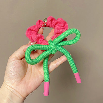 粉色蝴蝶結大腸圈髮圈