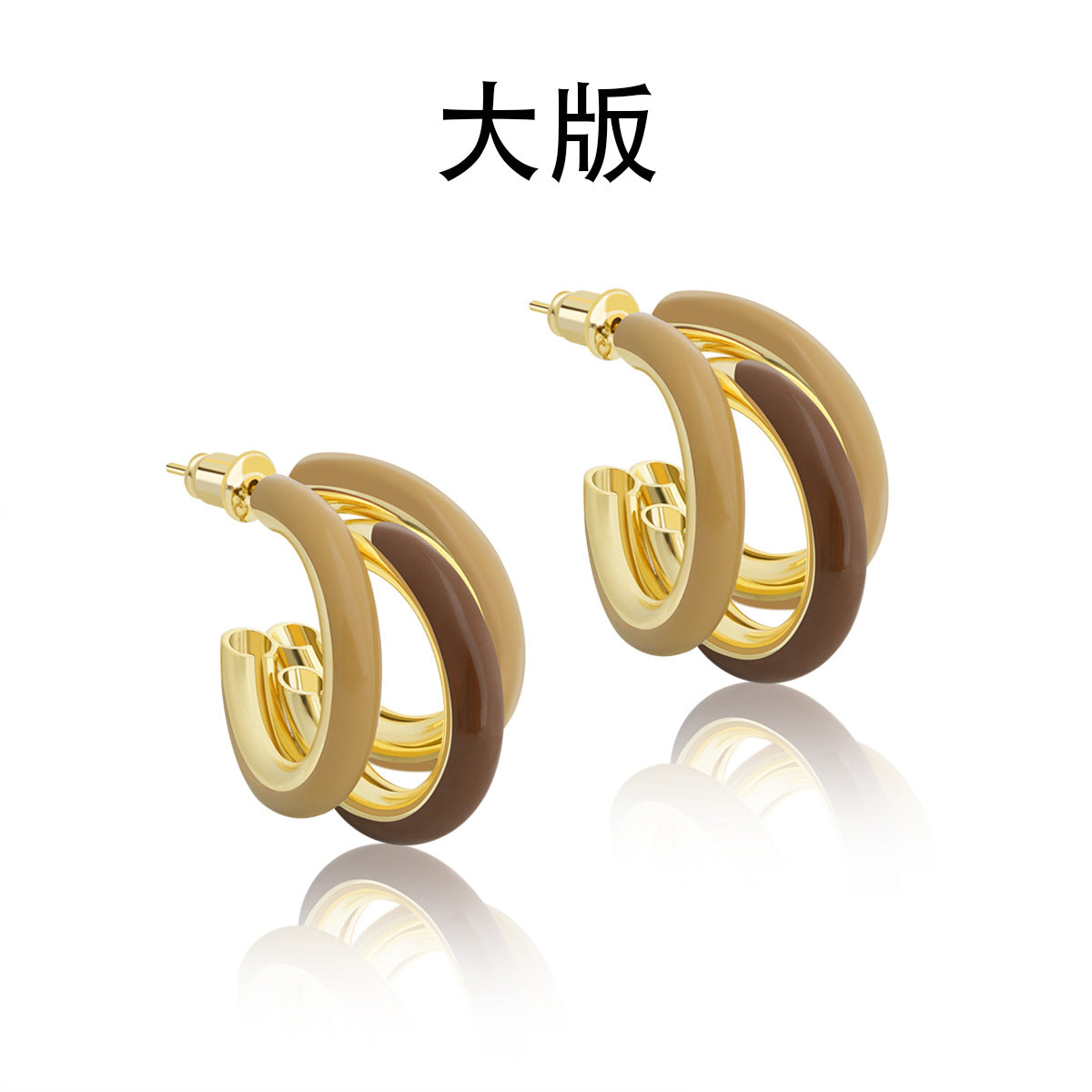 復古紅琺瑯圓圈耳環－細節特寫4｜https://igowo.tw/