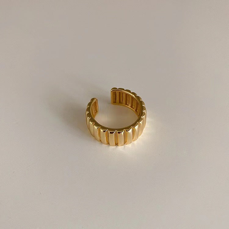金屬扭紋可調式戒指