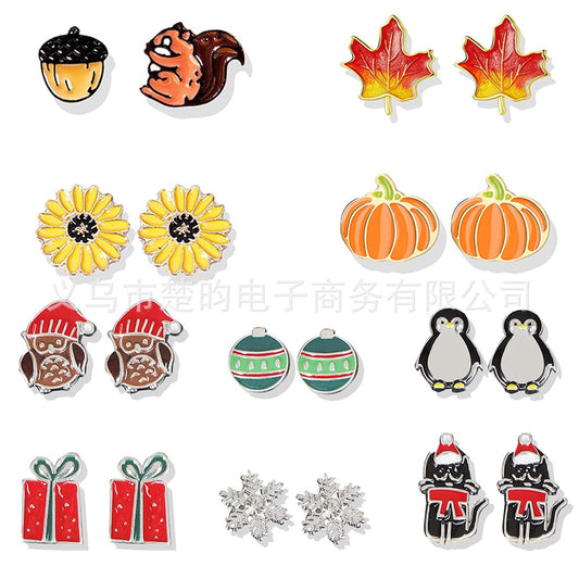 南瓜楓葉耳環－商品主圖｜https://igowo.tw/